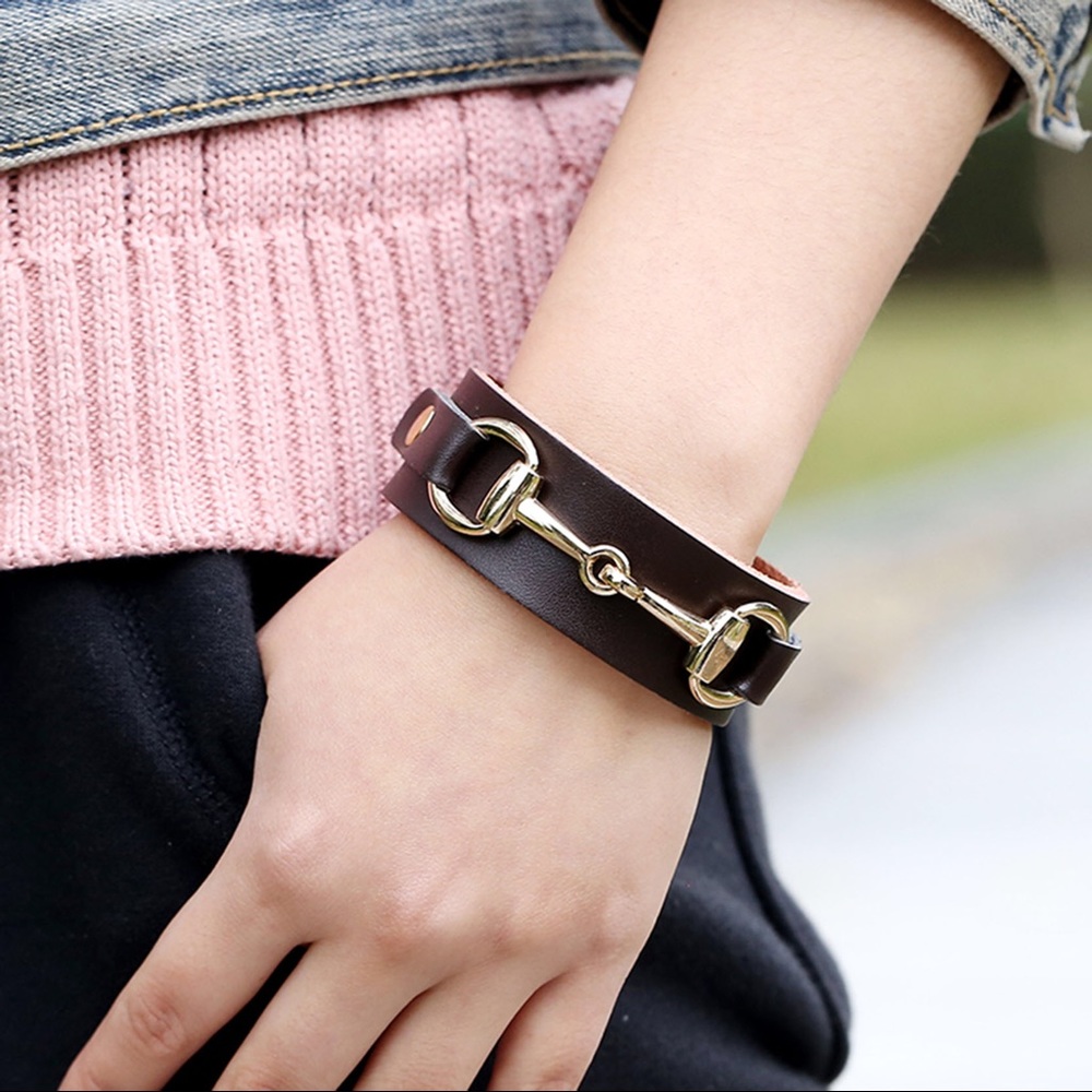 Leather Horsebit Bracelet